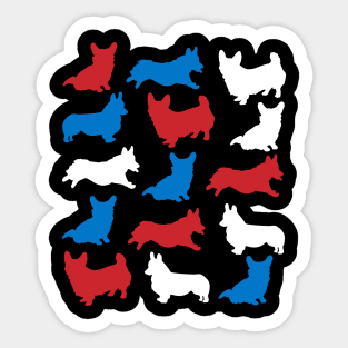 Patriotic Corgi Dog America Flag 4Th Of July Sticker